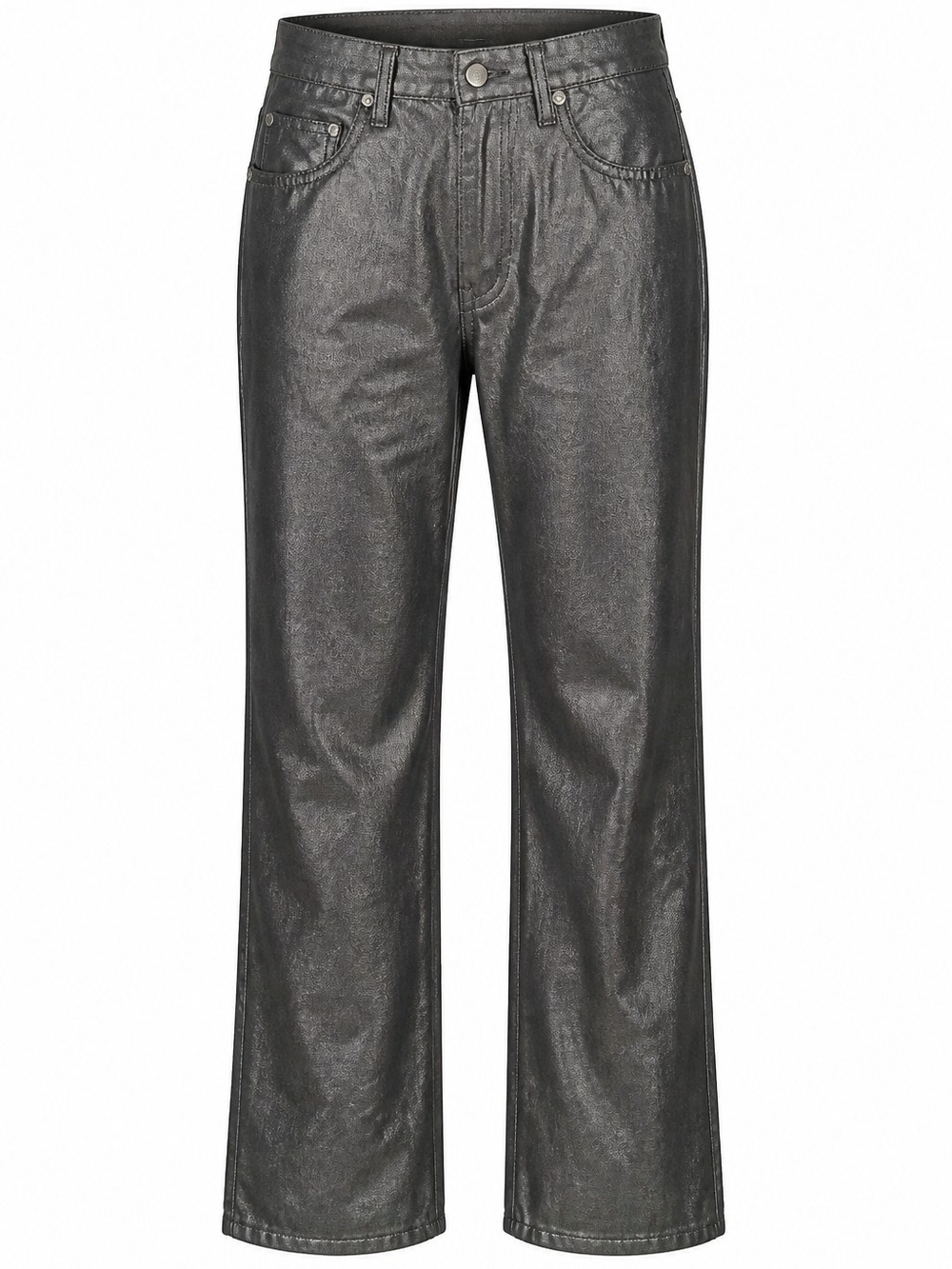 Junior Metallic Silver Bootcut Jeans.